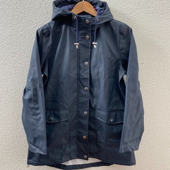 Rokka & Rolla California Rain Jacket Hooded Anorak Blue Color Small - Picture 1 of 8
